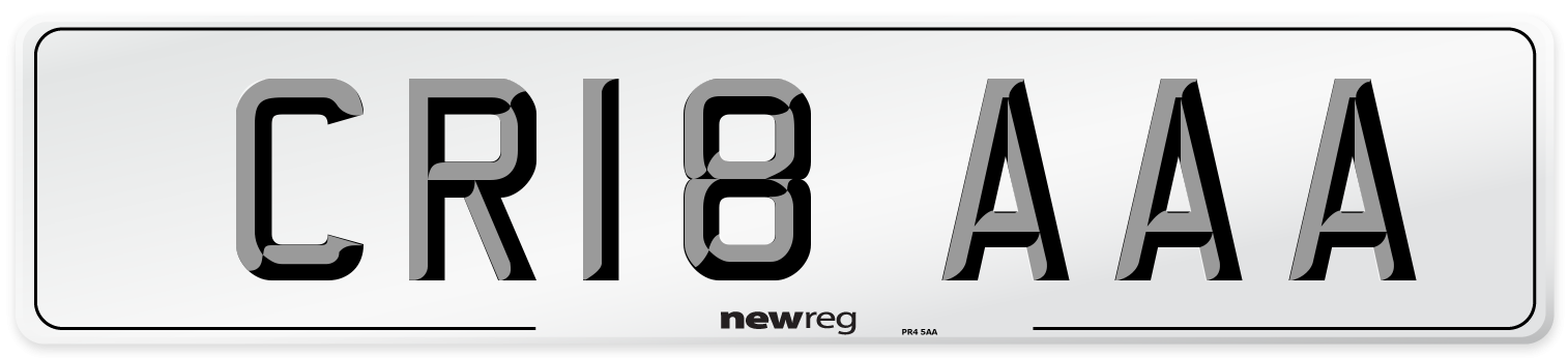 CR18 AAA Number Plate from New Reg